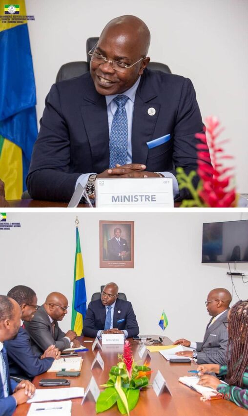 Le ministre Manfoumbi et la délégation BAD