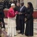 Le couple présidentiel Oligui Nguema et le Pape Léon XIV