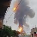 Les dégâts d'une bombe d'Israël au Yémen