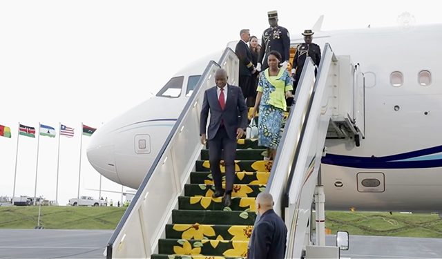 Le couple présidentiel gabonais à Addis-Abeba,